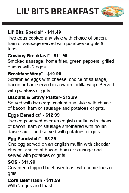 breakfast menu