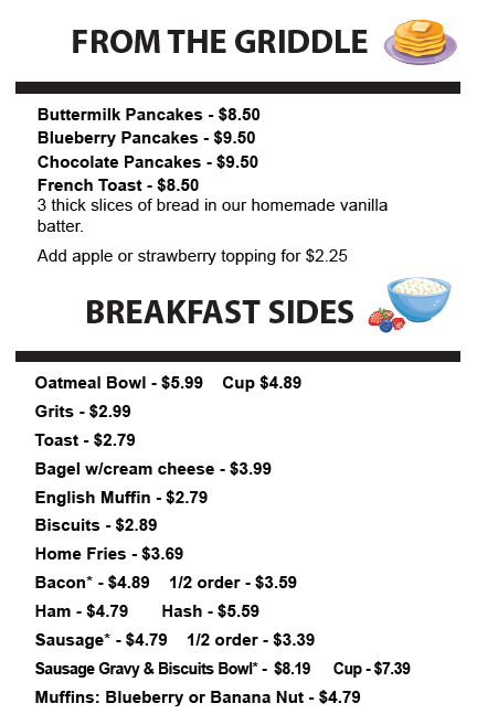 griddle menu