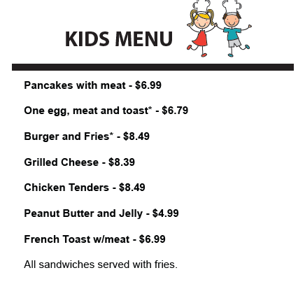 kids menu