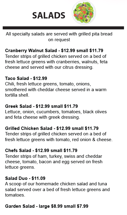 salade menu
